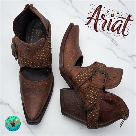 Ariat Dixon Rock N Roll Womens Booties B Brown Leather Western